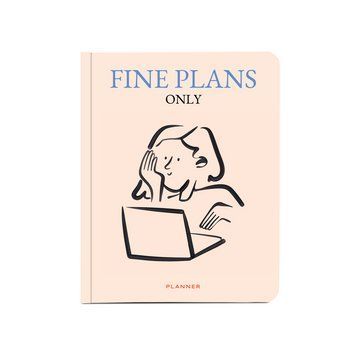 Блокнот дневник Планер "Fine plans only" бежевый 2658583023 фото